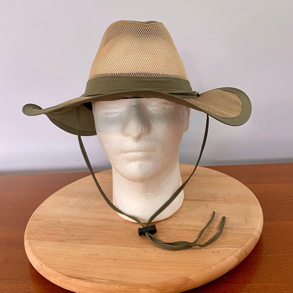Dorfman Pacific Co Men's Medium Sun Hat Supplex Nylon Mesh Vented Safari Olive M